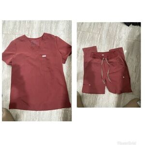 Figs dark cherry Scrub  set of uniform: